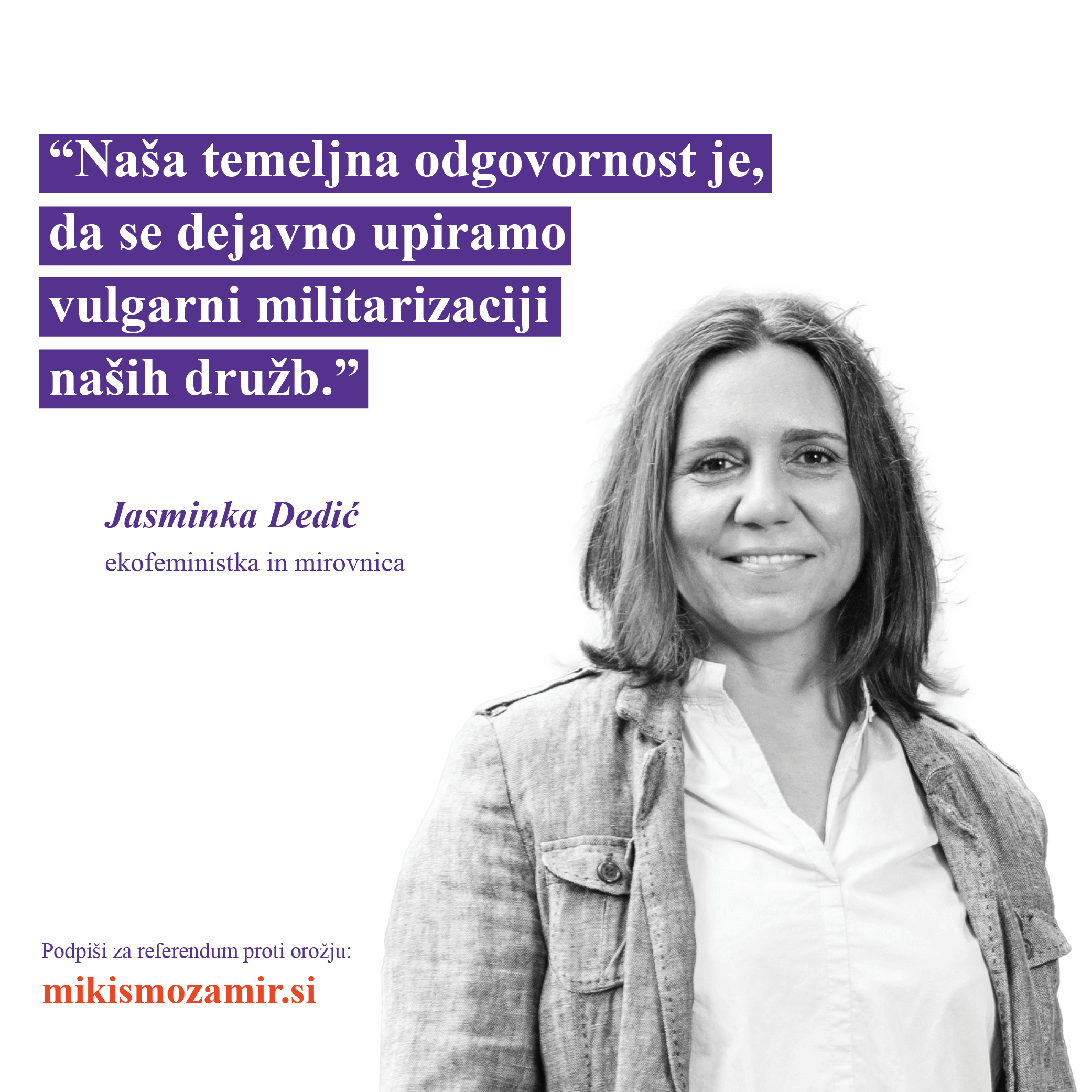 Izjava podpore - Jasminka Dedić