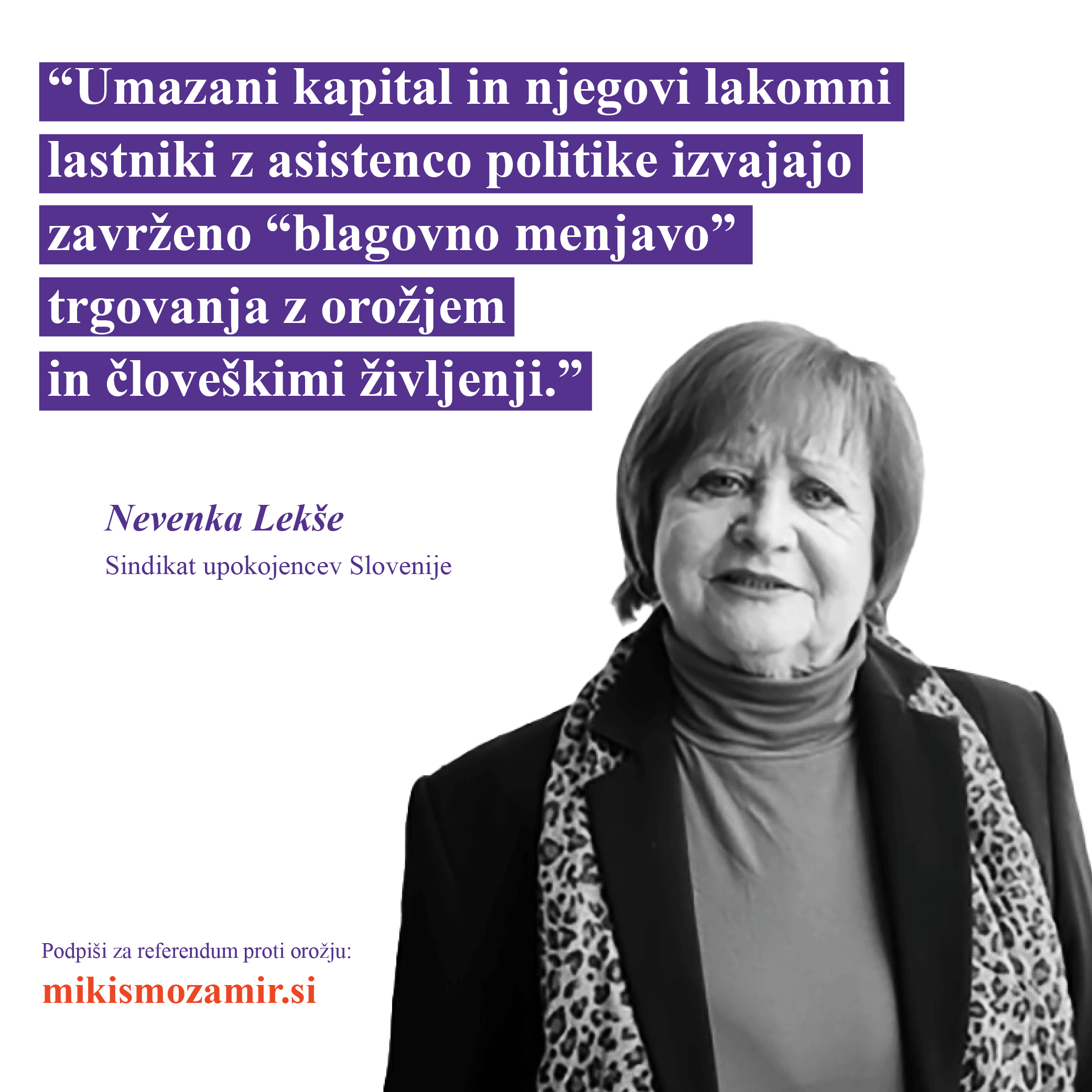 Izjava podpore - Nevenka Lekše
